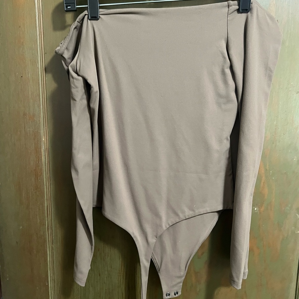 Nuuds Long Sleeve Brown Bodysuit